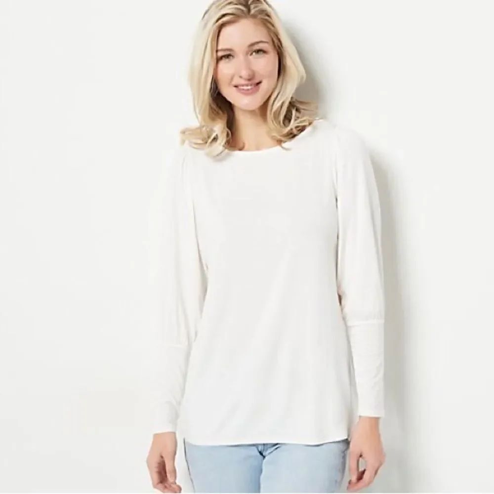 Laurie Felt Silky Rayon Mad e From Bamboo Love Story Story Cuff Top